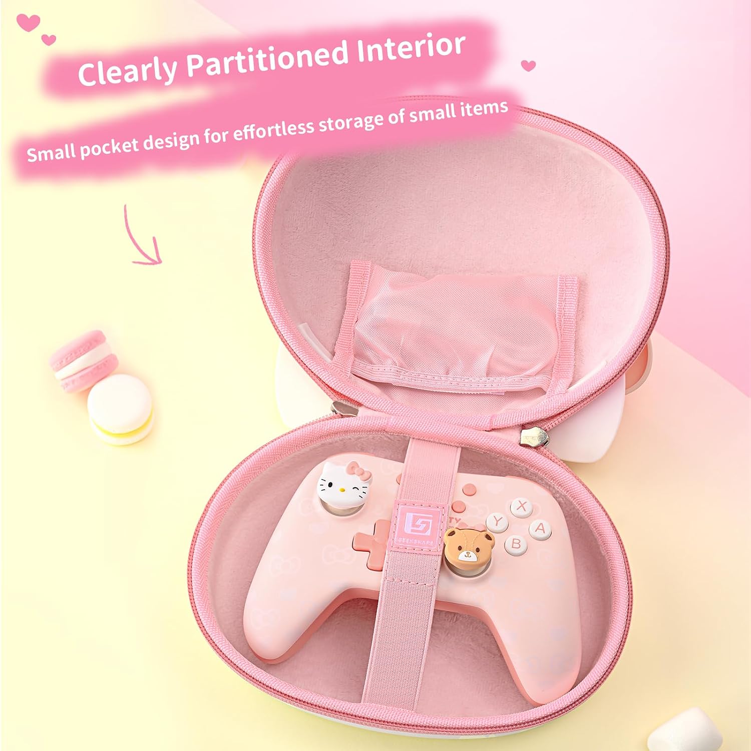 Thumbnail 2 de Kuitmor Cartoon Cat Design Portable Hard Shell Controller Case