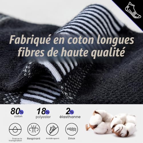 Detalle 2 de Niorasen Chaussettes de Sport Homme, 6 Paires – Courtes et Rembourrées