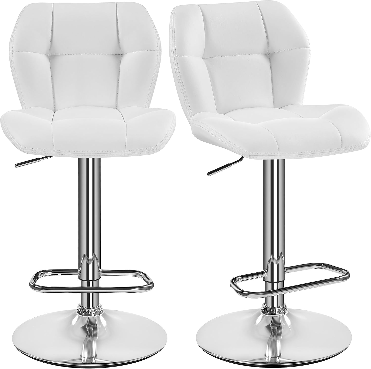 Imagen de Yaheetech Set 2 Sgabelli Bar Alti con Schienale a Conchiglia, Regolabili e Girevoli 360° en OfertitasTOP