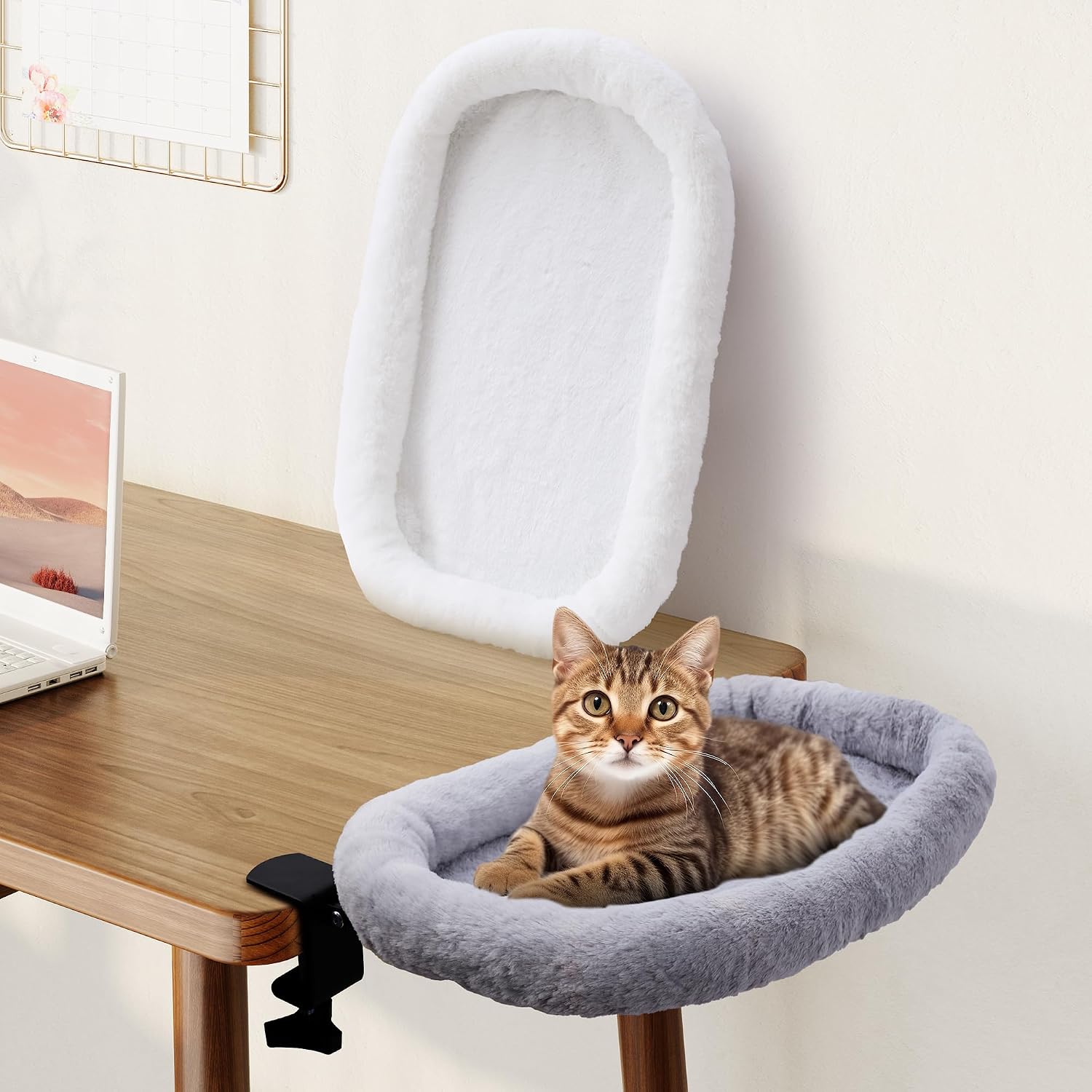 Detalle de trhillsbrad MT-A1 kattenhangmat voor tafel, opvouwbaar, 59 x 48 cm, tot 20 kg
