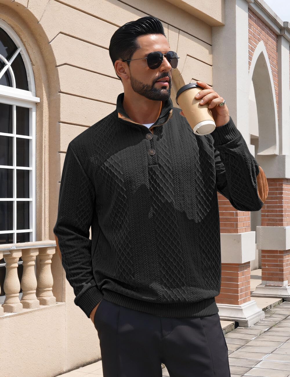Thumbnail 1 de QOSOQ Casual Quarter Button Sweatshirt