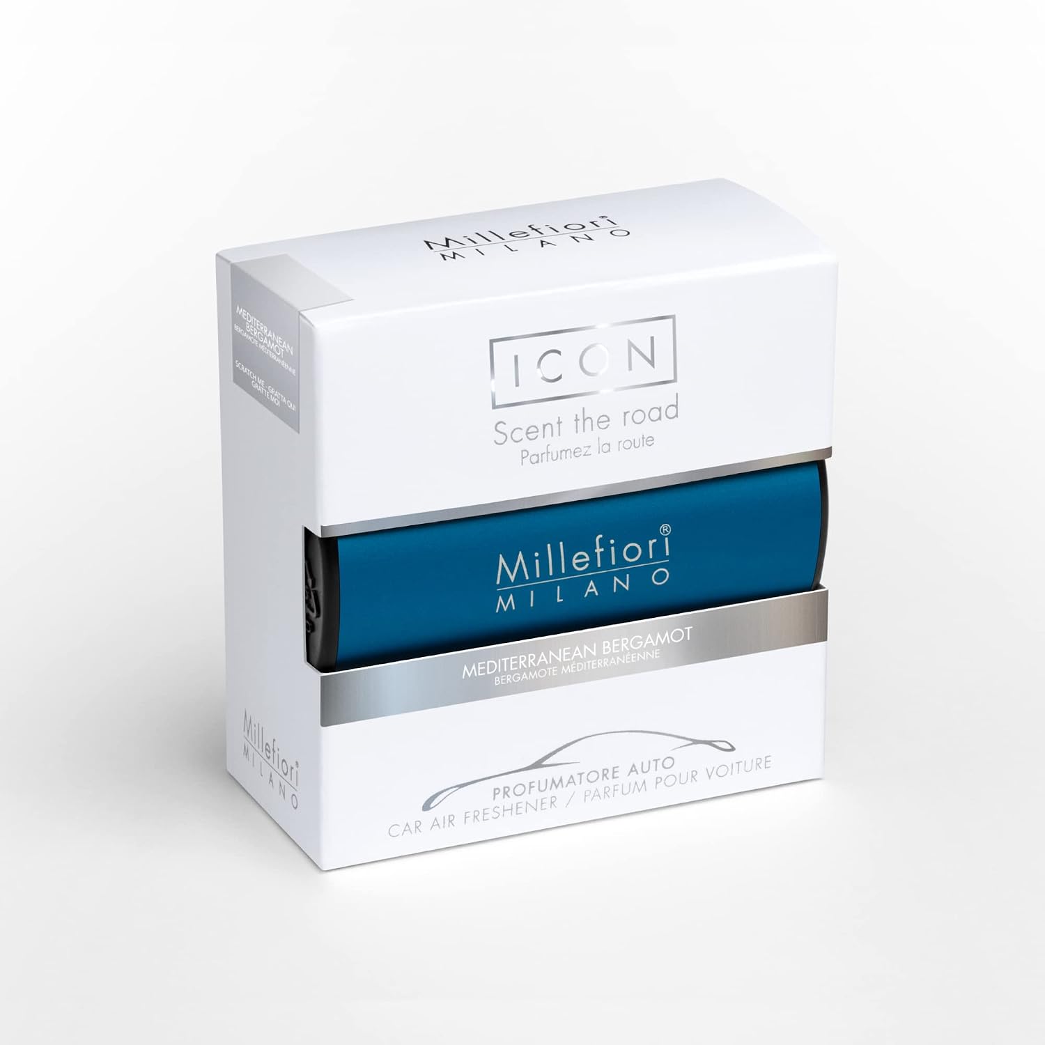 Detalle de Millefiori Milano Icon Profumatore Auto Classic Mediterranean Bergamot – Fragranza Fresca e Agrumata