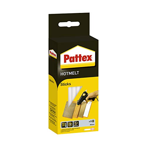 Detalle de Pattex Hotmelt Sticks 11 mm, 25 Sticks – Transparenter Kleber für Klebepistolen