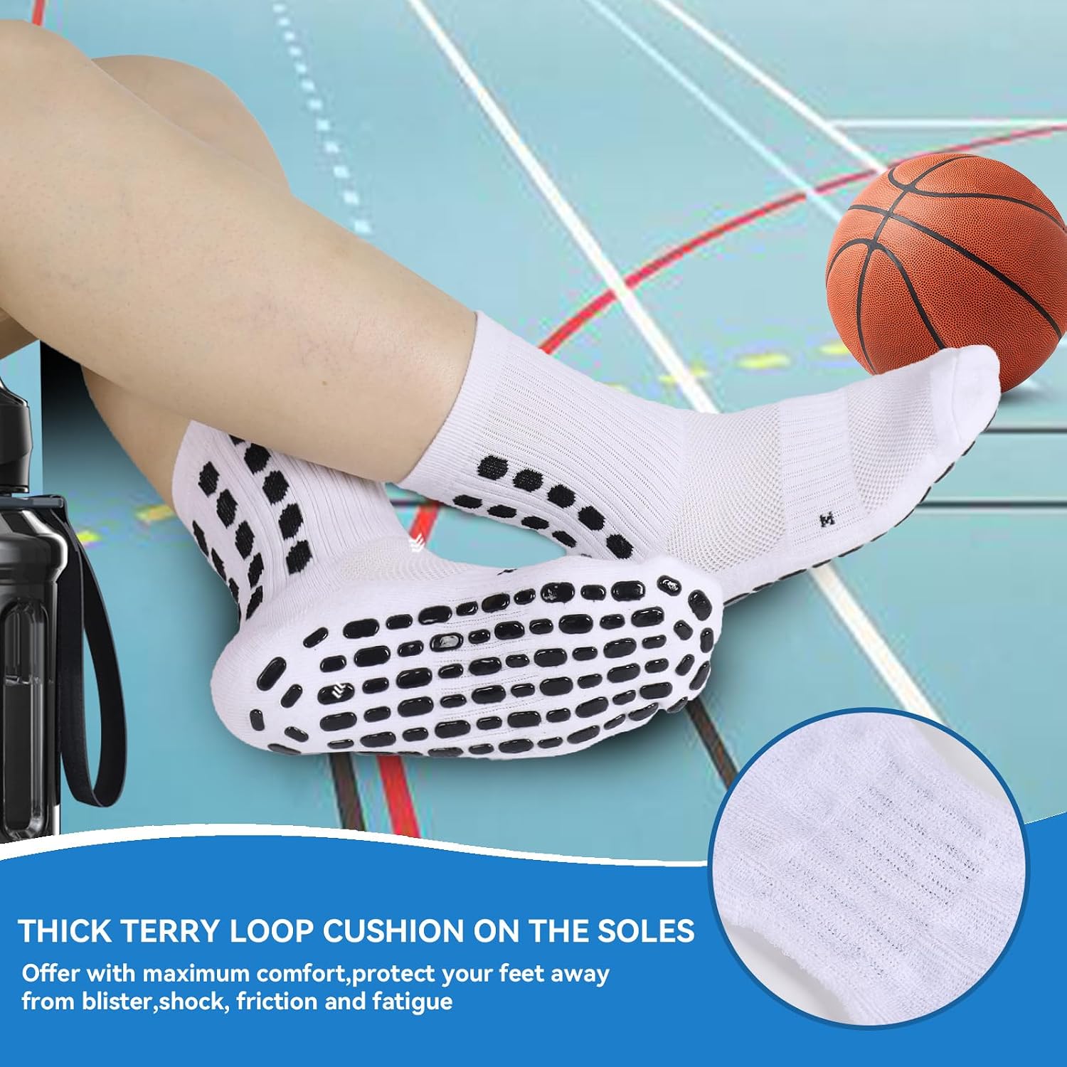 Thumbnail 4 de ZXOLDZX Kids Grip Soccer Socks, 3 Pairs