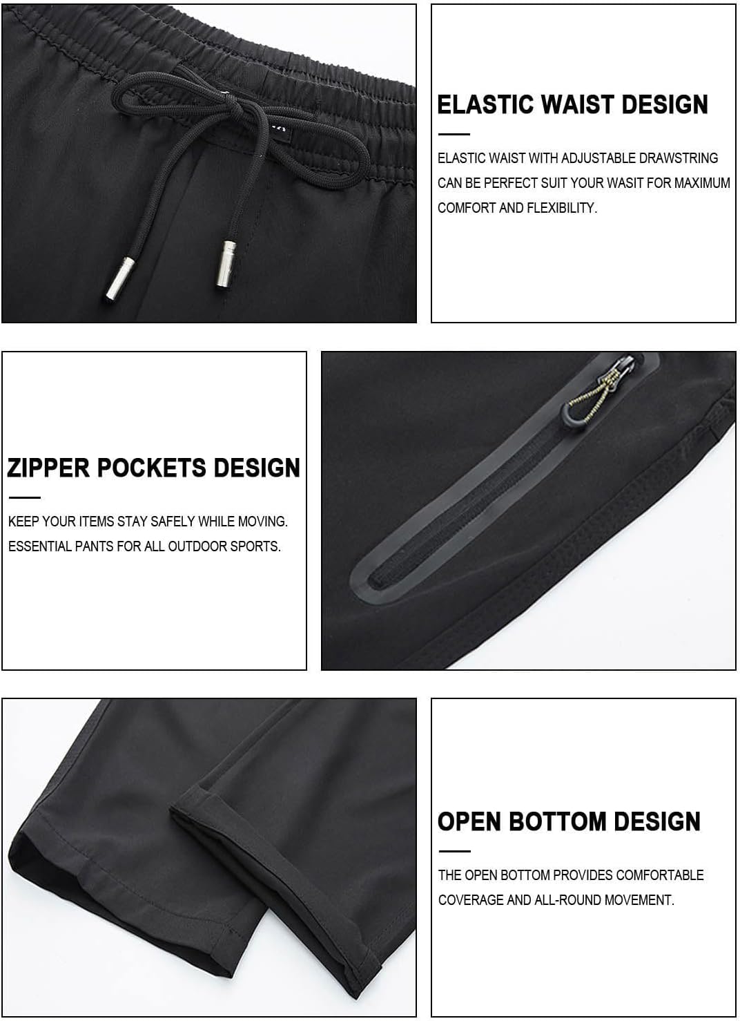 Detalle 2 de JHMORP Men's Athletic Workout Pants, Lightweight Quick-Dry 4-Way Stretch