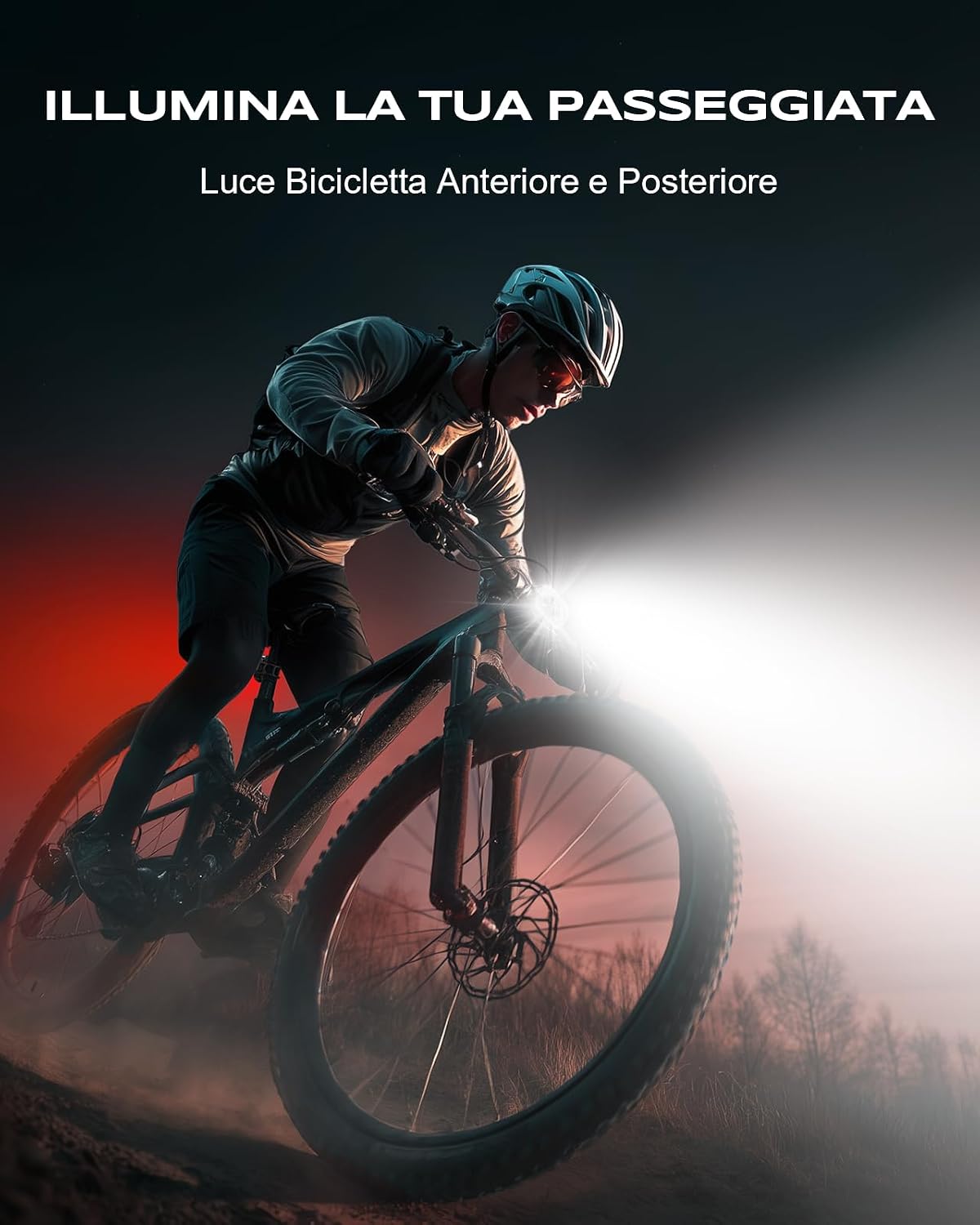 Thumbnail 5 de Rolgno Luci Bicicletta LED anteriore e posteriore 11 modalità
