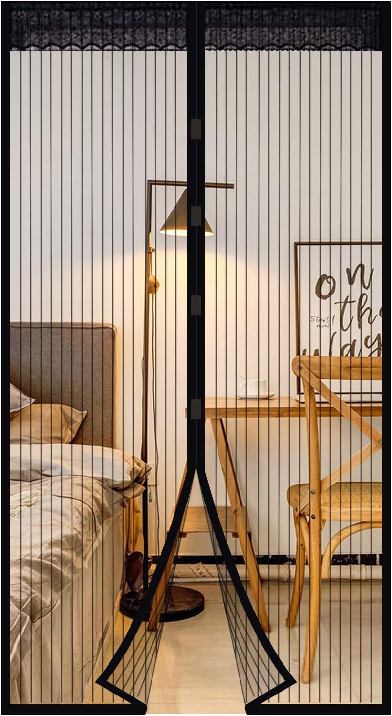 Thumbnail 6 de Magnetic Screen Door Polyester Magnetic Fly Screen Curtain (White, 120x220 cm)