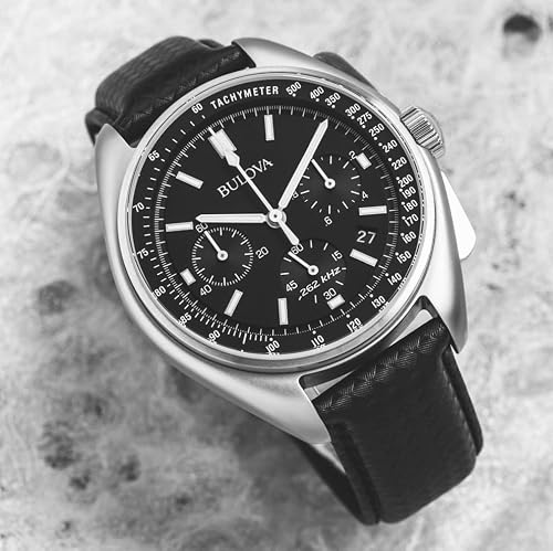 Thumbnail 5 de Bulova Lunar Pilot Pilota Lunare 96B251 – Orologio cronografo in acciaio e cinturino in pelle, nero