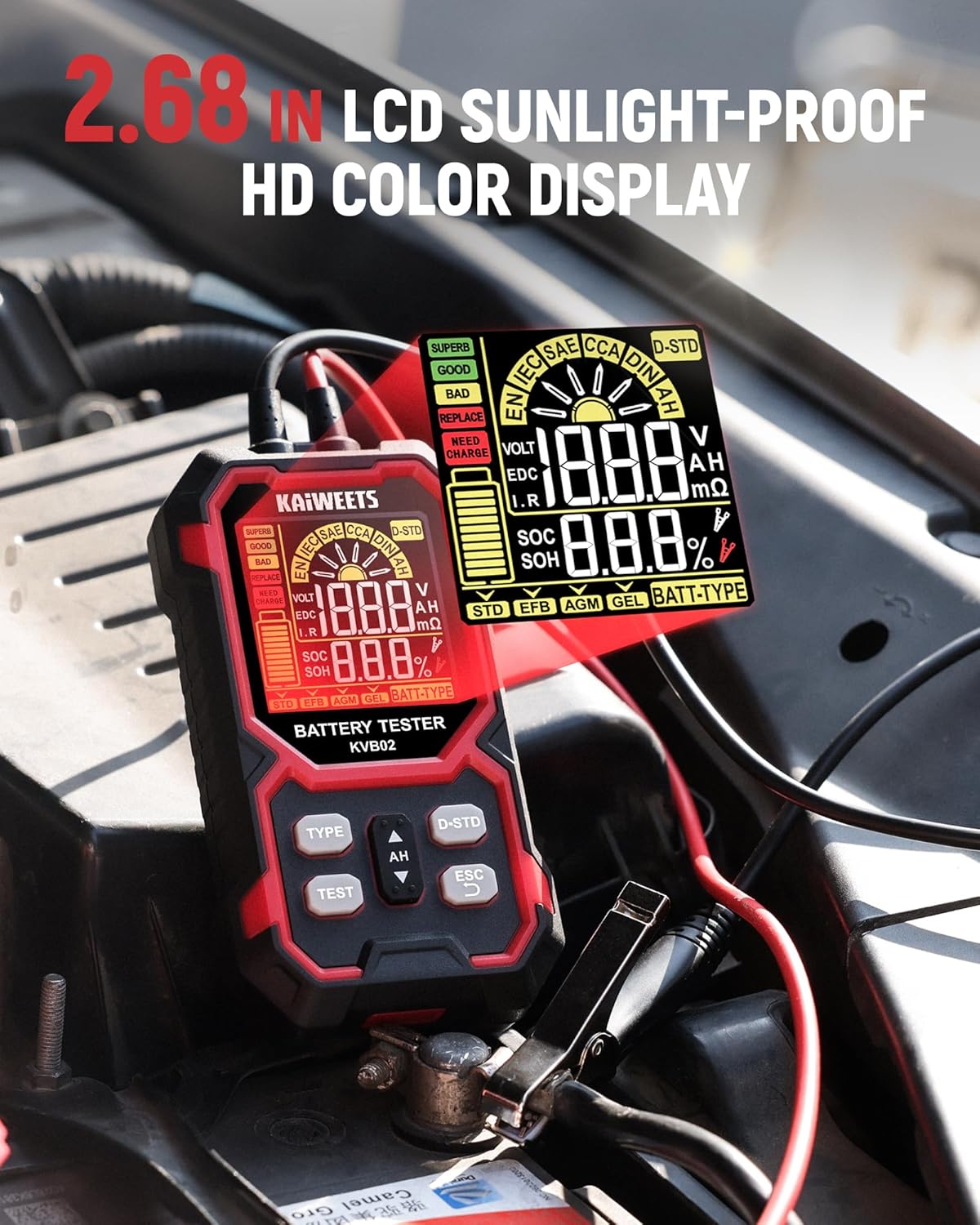 Thumbnail 5 de KAIWEETS Car Battery Tester 12V/24V