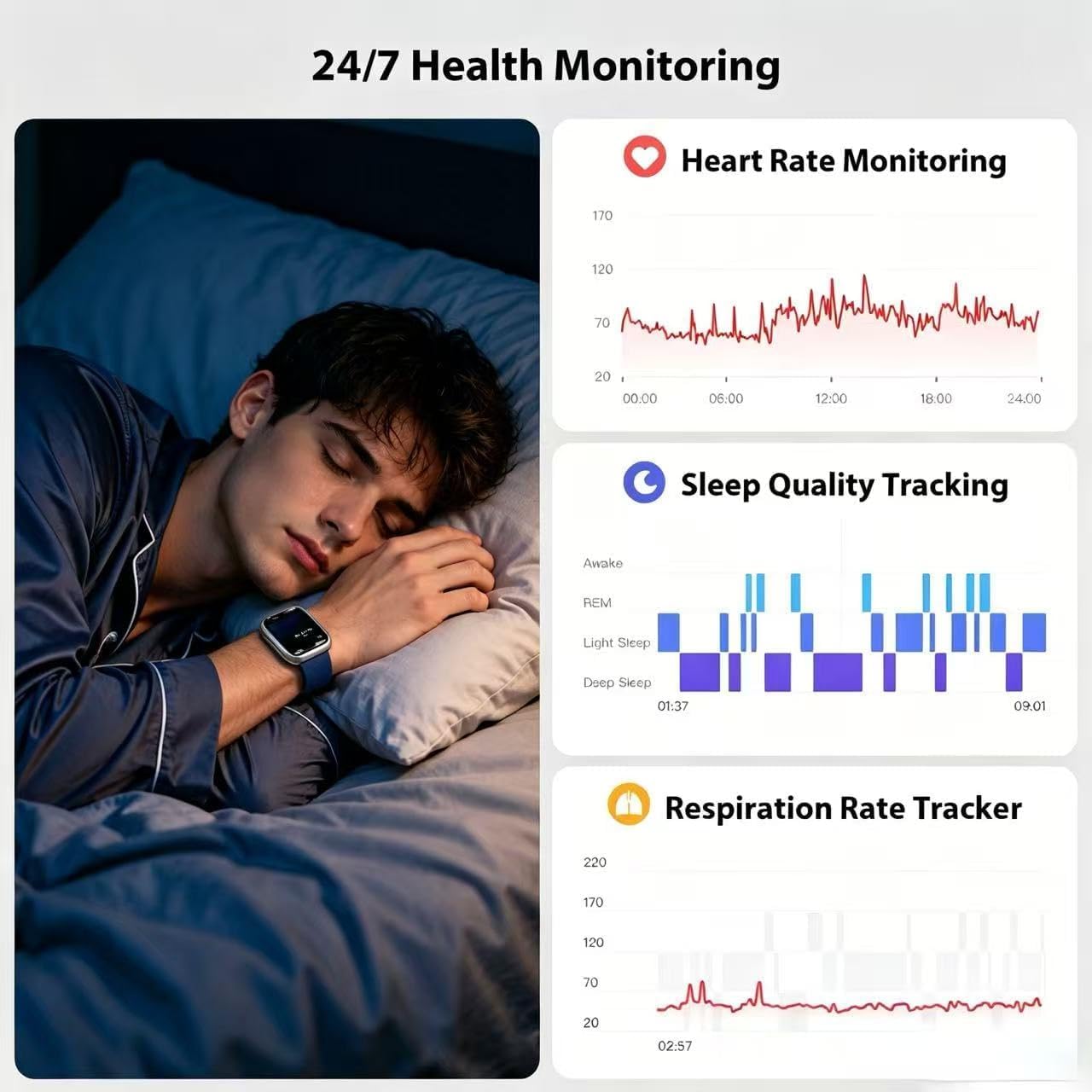 Thumbnail 2 de Alexa Smart Watch for Men and Women with 1.83" HD Display, Bluetooth 5.3, 110+ Sports, IP68 — Health & Activity Tracker