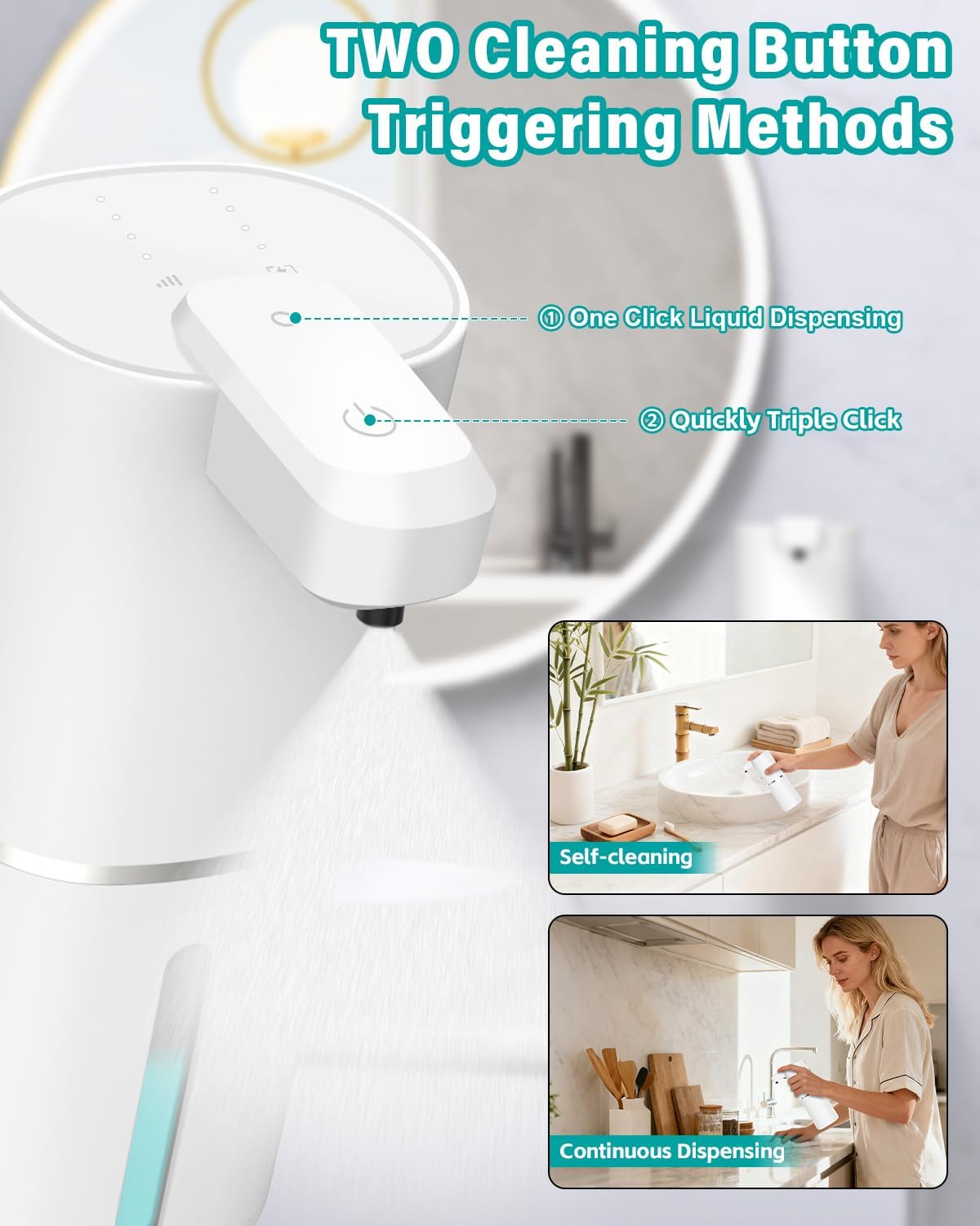 Thumbnail 6 de Dalugo Automatic Soap Dispenser, 380mL – Wall Mounted, IPX5, USB rechargeable with 4 dispensing levels