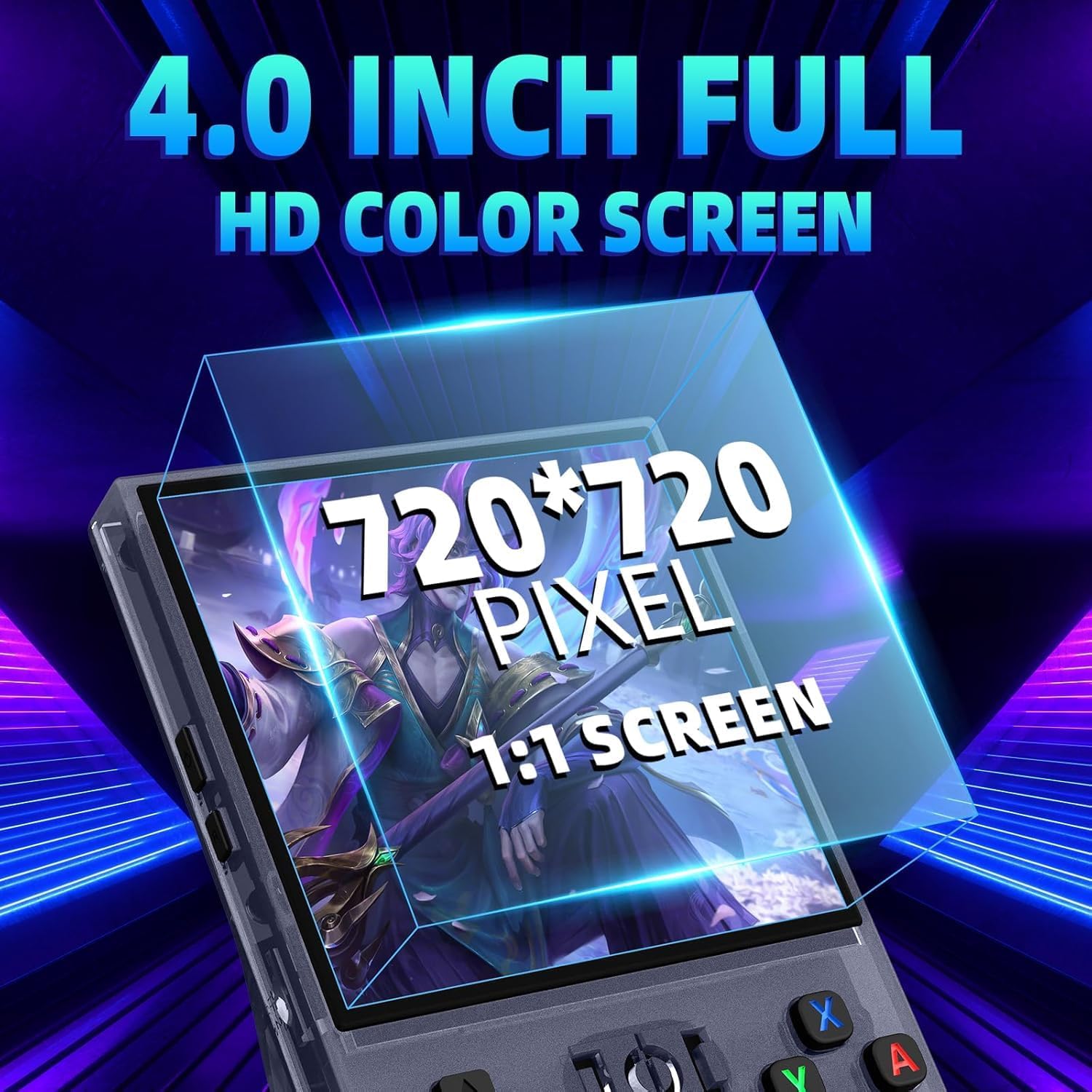 Detalle de Retro Handheld Game Console R36MAX – 64 GB Speicherung, 4,0 Zoll IPS-HD Display, 4000 mAh Akku, 30+ Mainstream-Emulatoren