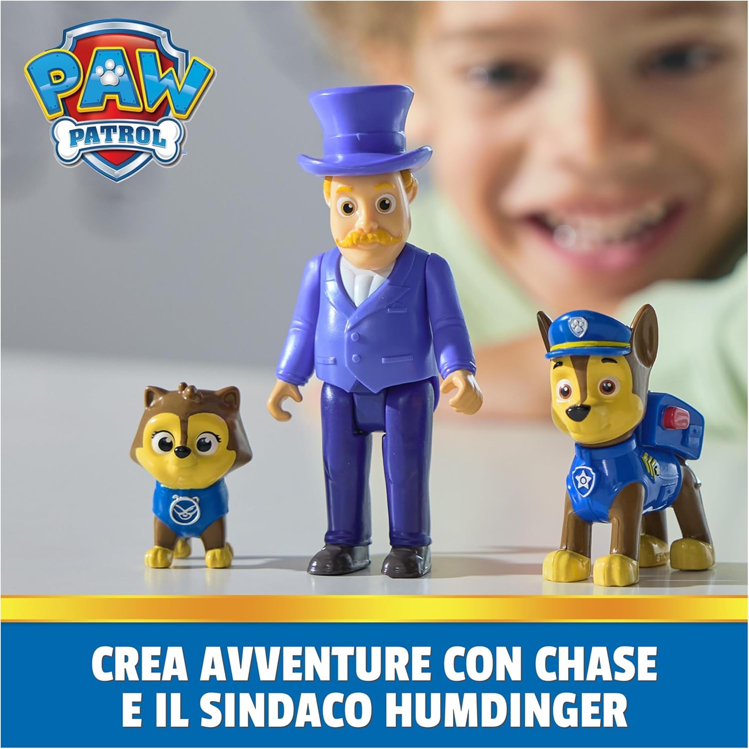 Detalle de PAW Patrol: Set di personaggi Chase e sindaco Humdinger – giocattolo PAW Patrol per bambini dai 3 anni