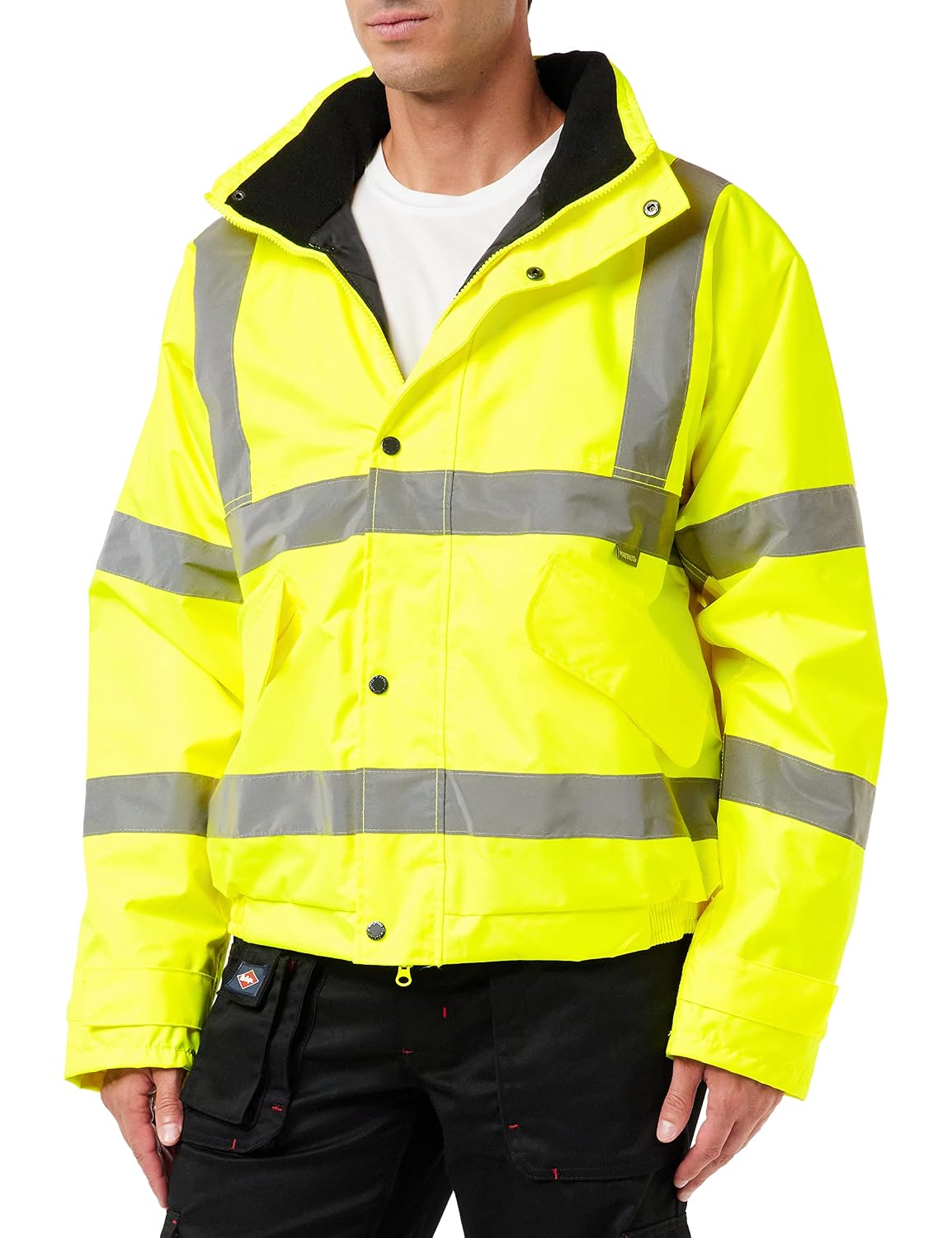 Detalle de Portwest S463 hi-vis bomberjack, geel, klasse 3 met getapete naden