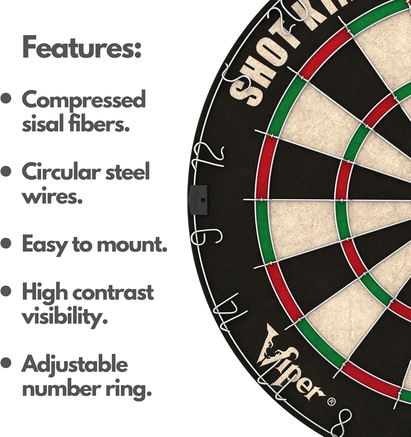 Detalle de Viper Shot King Regulation Bristle Dartboard Set