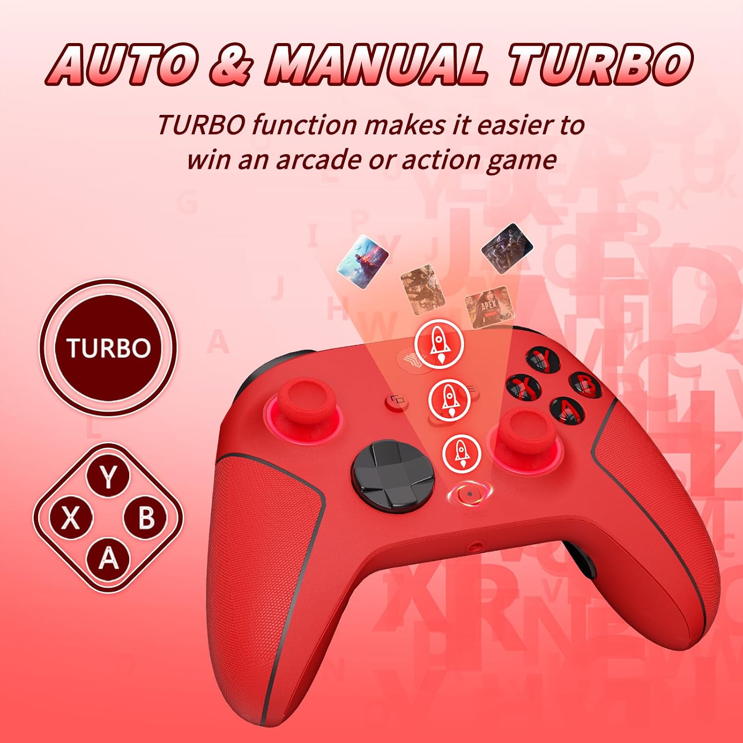 Detalle 2 de SZDILONG 2.4GHz Wireless Controller for Xbox & PC — 7-Color RGB, 1000mAh Battery, Programmable Back Buttons, Turbo, Hall Effect Sticks