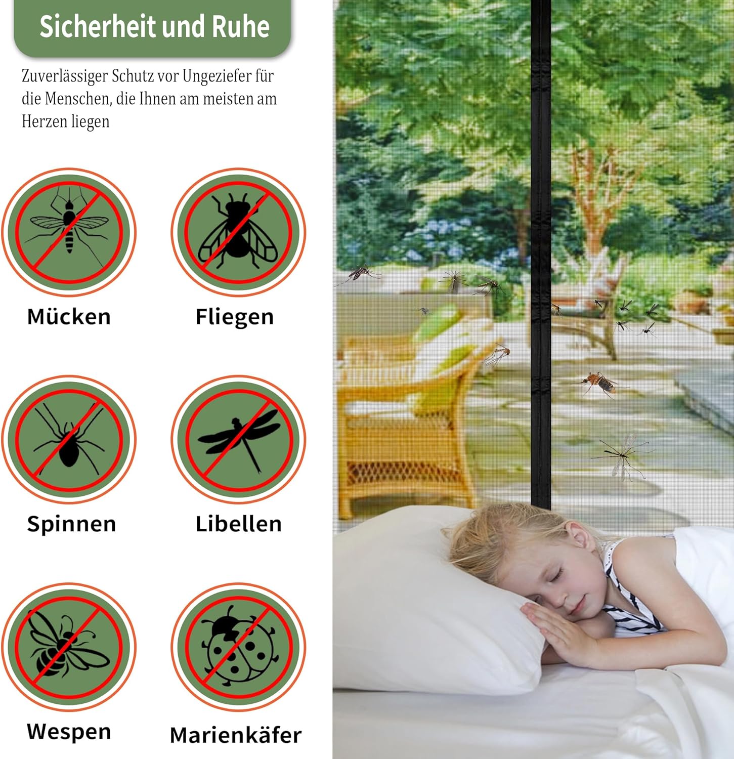Thumbnail 4 de DIKER Fliegengitter Balkontür 90x210 cm – Magnet, ohne Bohren, Insektenschutz für Balkon/Terrasse