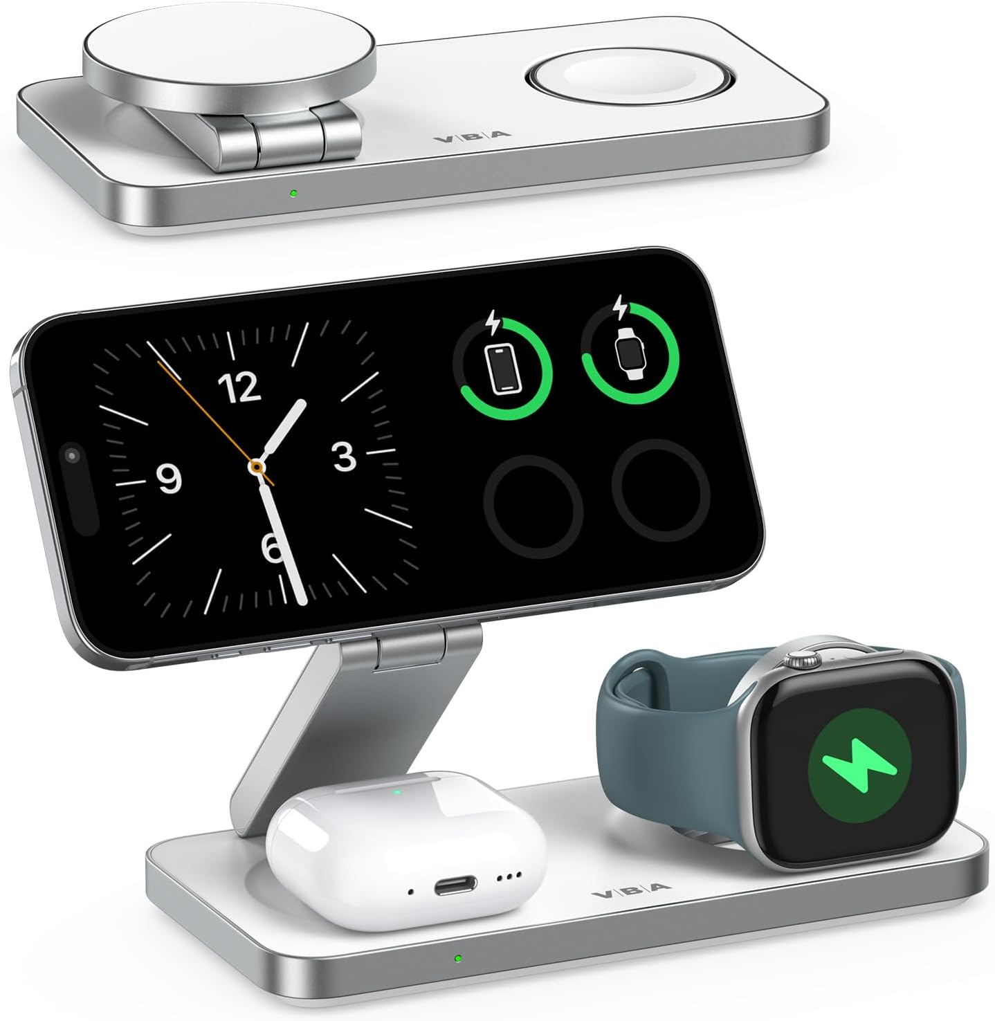 Detalle de VBA 3 in 1 Wireless Charging Station for iPhone, Apple Watch, AirPods