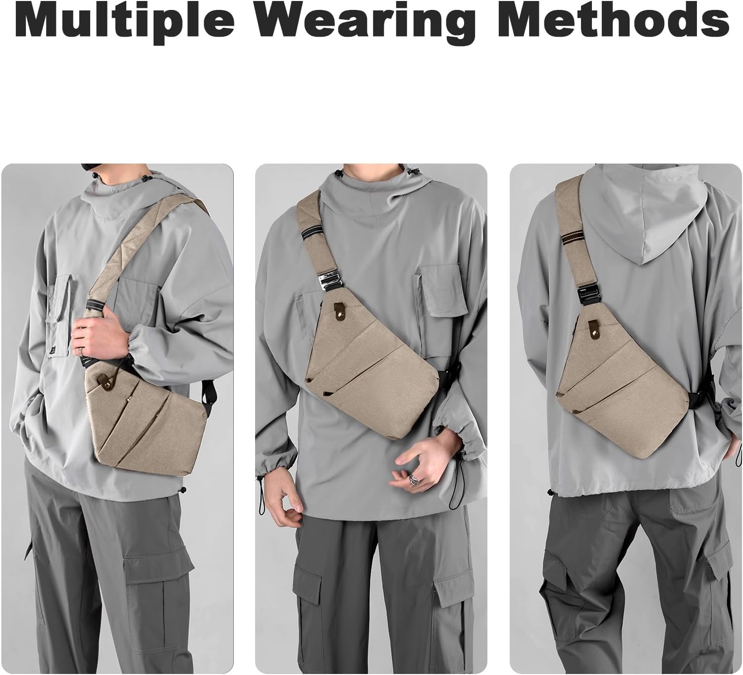 Detalle 2 de BIRDDIE Anti Theft Travel Bag: One Shoulder, Large Capacity Cross-Body Sling