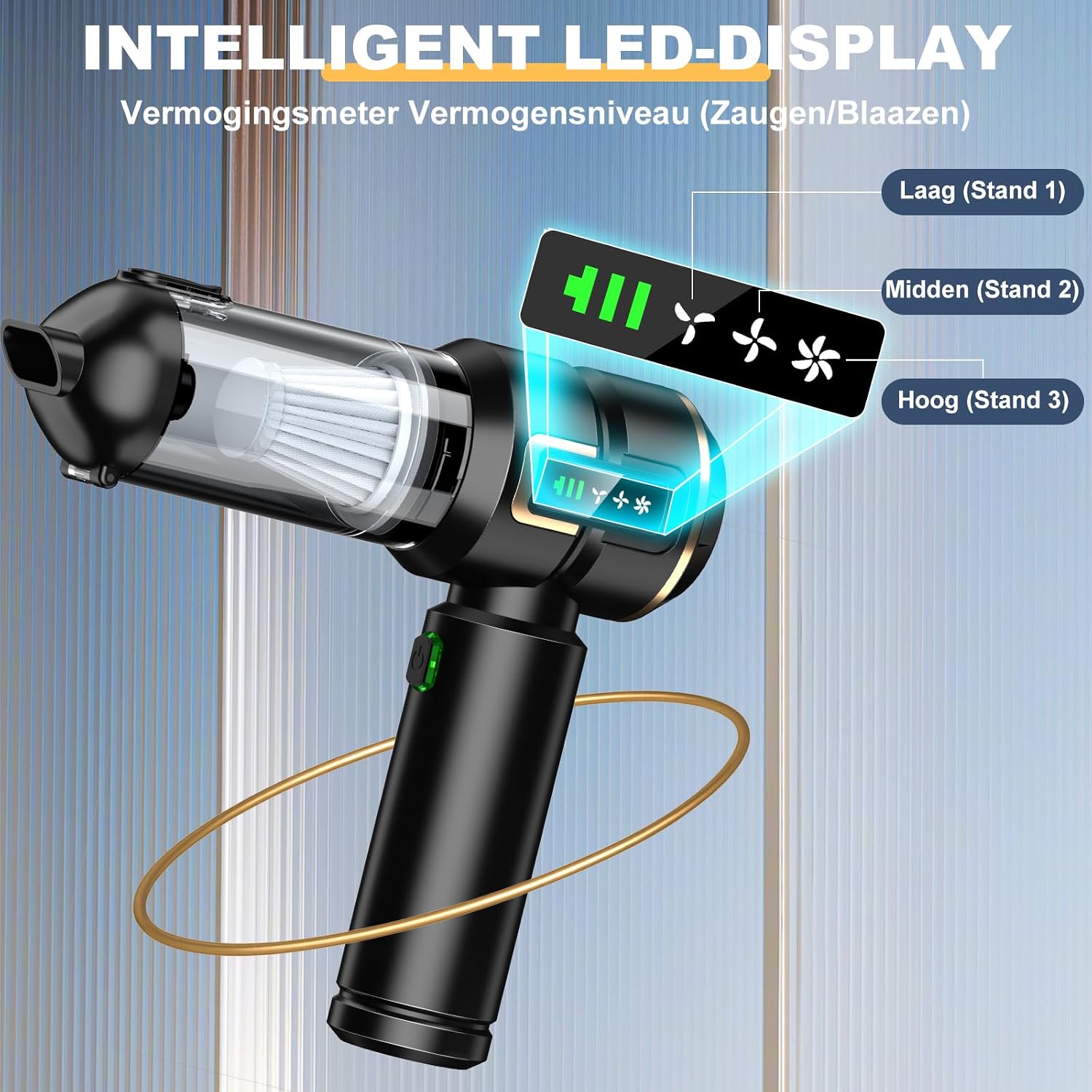 Detalle 2 de Micisty ST-6697APlus 4-in-1 handstofzuiger met lcd-scherm, 28.000 Pa