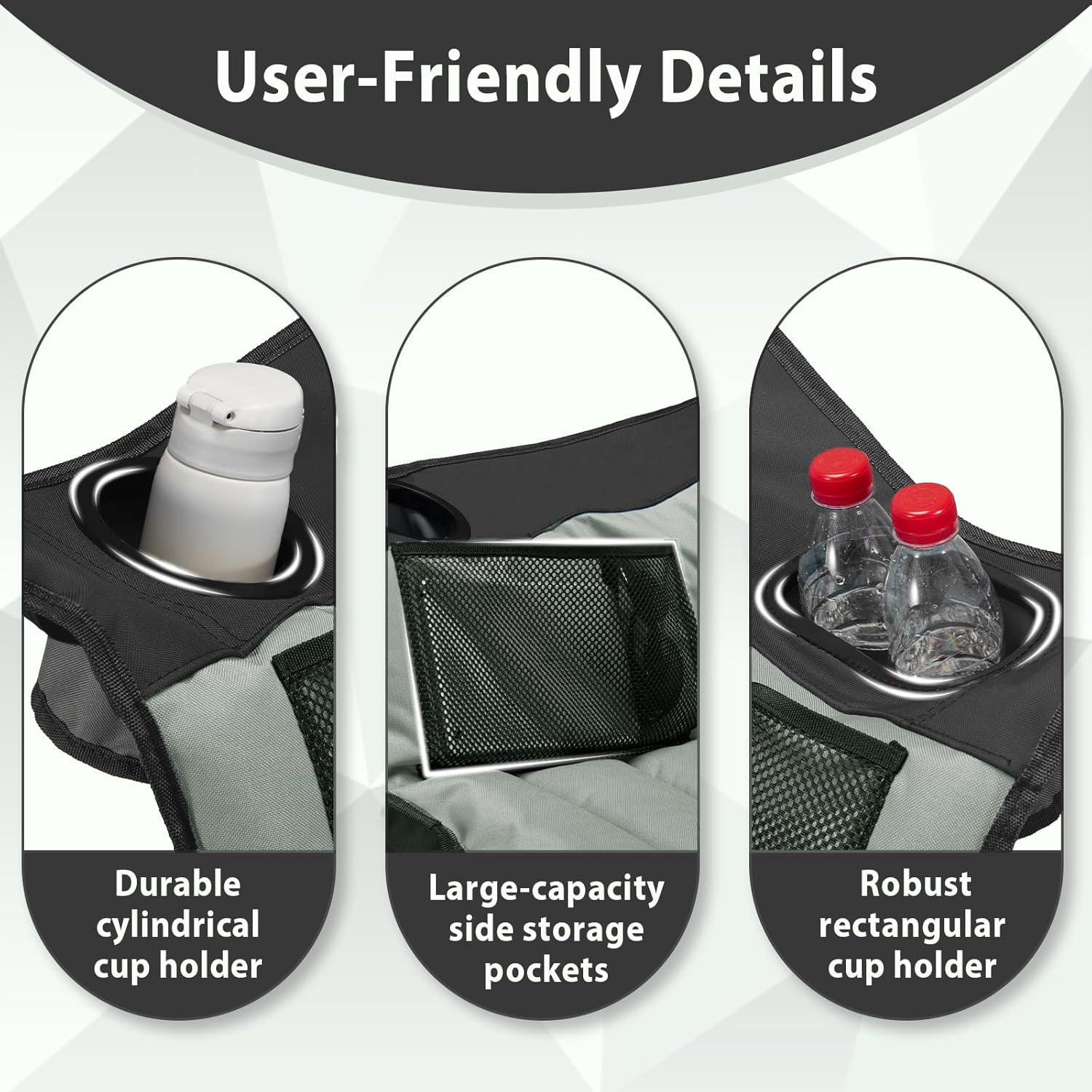 Thumbnail 6 de Youtanic Oversized Camping Chair (Style 4) — portable folding outdoor chair with side pockets and cup holders, up to 400 lbs