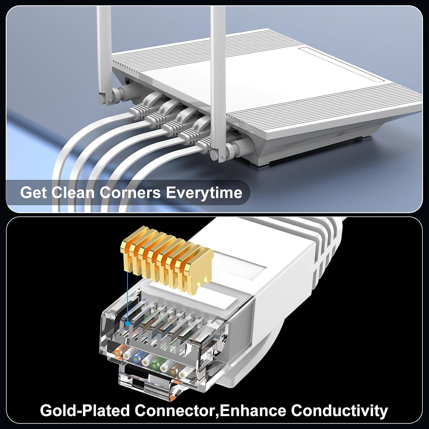 Thumbnail 4 de CableGeeker Cat 6 flat Ethernet cable 50 ft