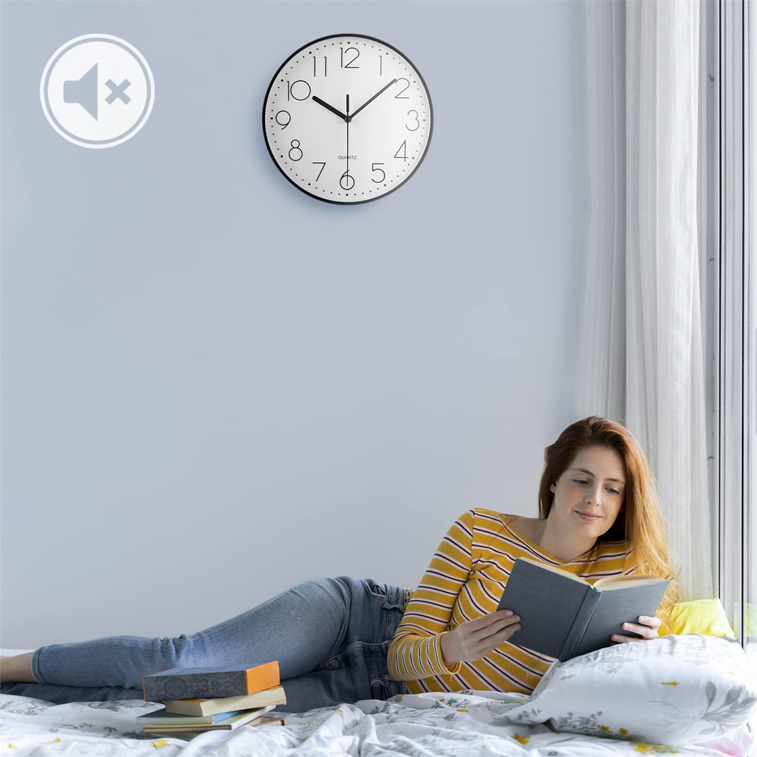 Thumbnail 3 de Topkey 9" Silent Wall Clock 9 in