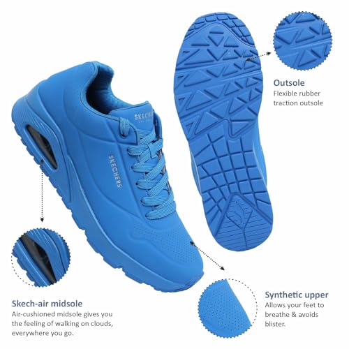 Thumbnail 3 de Skechers Men's Uno Stand on Air Sneaker – Blue Durabuck Mesh, 11 UK