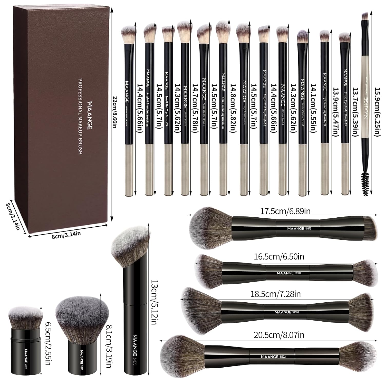 Thumbnail 5 de MAANGE 20 Pcs Makeup Brushes Set ๐