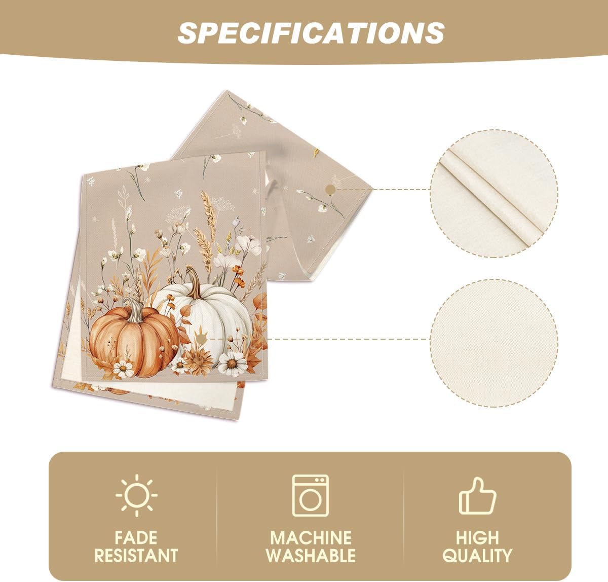 Detalle de Artoid Mode Fall Table Runner, 13 x 72 Inch