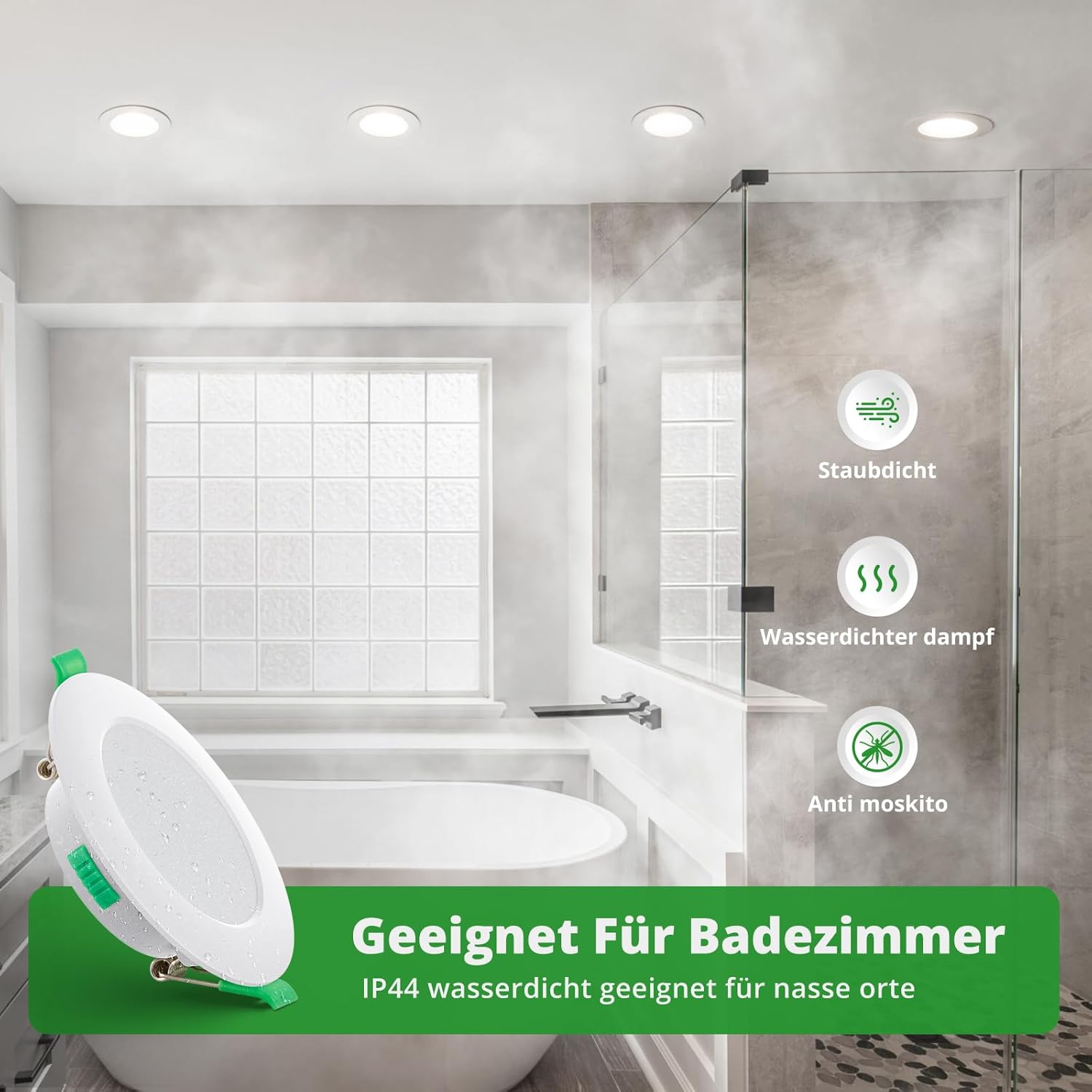 Thumbnail 4 de HOMEOW 20er Set LED-Einbaustrahler 230V 7W – Ultra-flach, IP44, 3 Farbtemperaturen