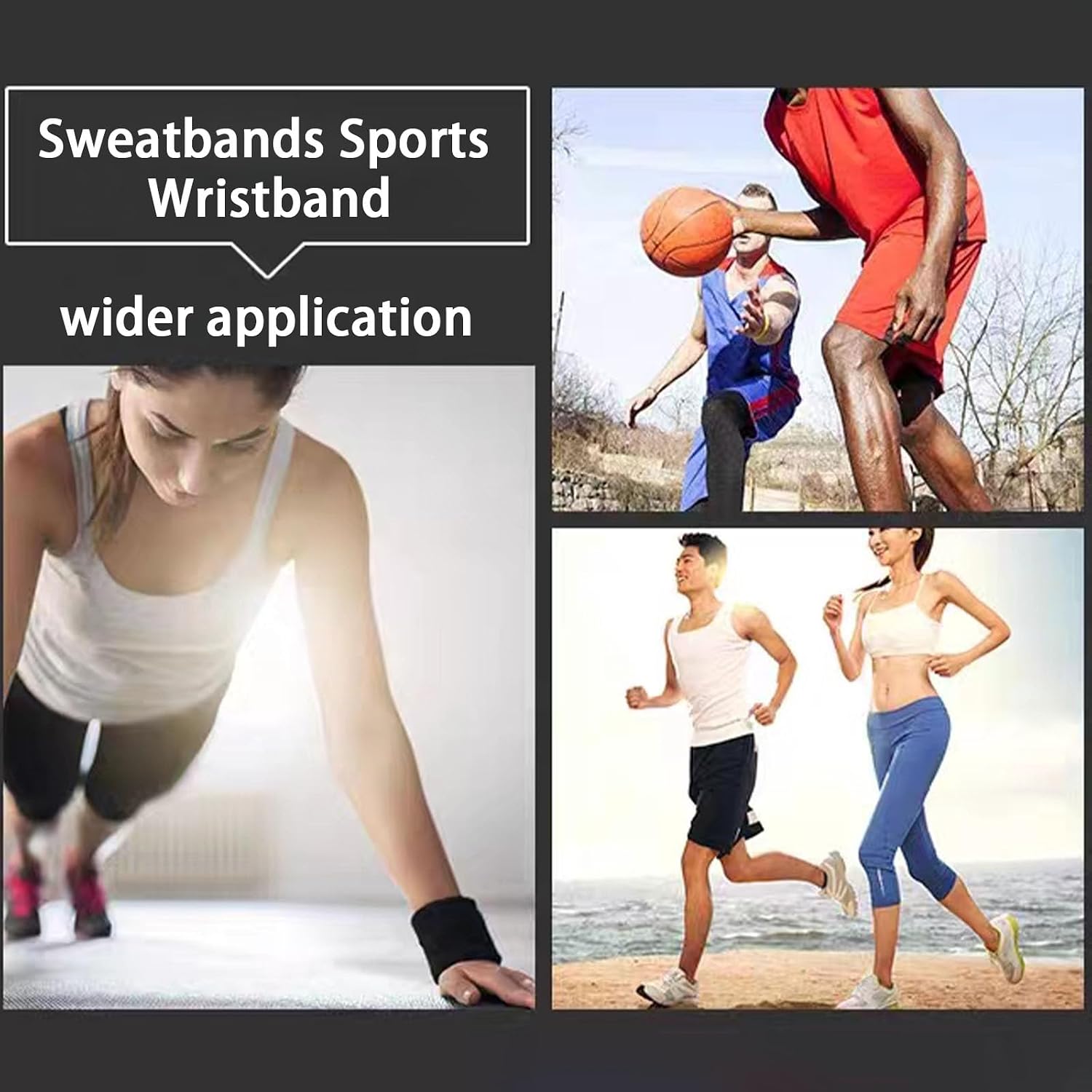 Thumbnail 6 de Fecawd Sweat-Absorbent Wristbands, 6-Pack Cotton-Blend Sports Bands