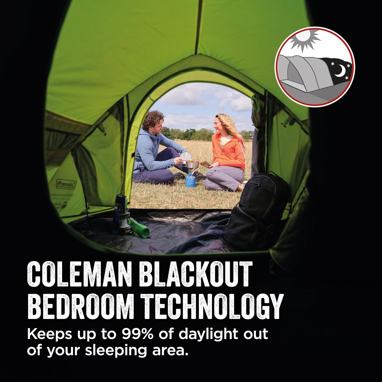 Thumbnail 1 de Coleman Tent Darwin: 3-Person Waterproof Shelter with BlackOut Bedroom