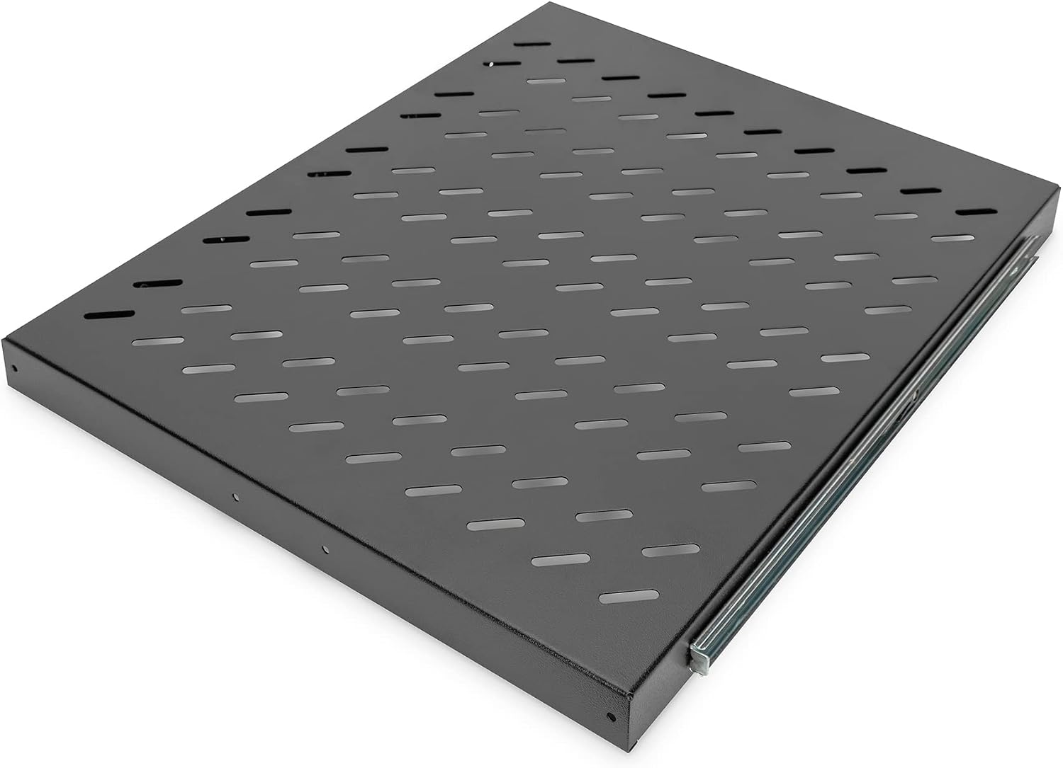 Detalle de DIGITUS wysuwana półka rack 19”, 1U, głębokość 568 mm, nośność 25 kg