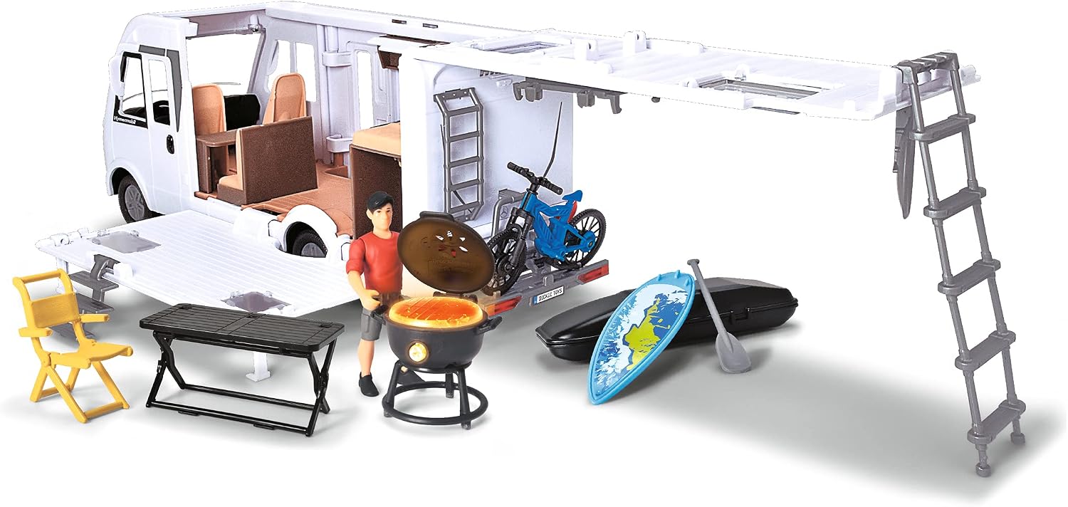 Thumbnail 2 de Dickie Toys Spielzeug Wohnmobil (30 cm) – Aufklappbarer Hymer Camping Van mit Figur und umfangreichem Zubehör