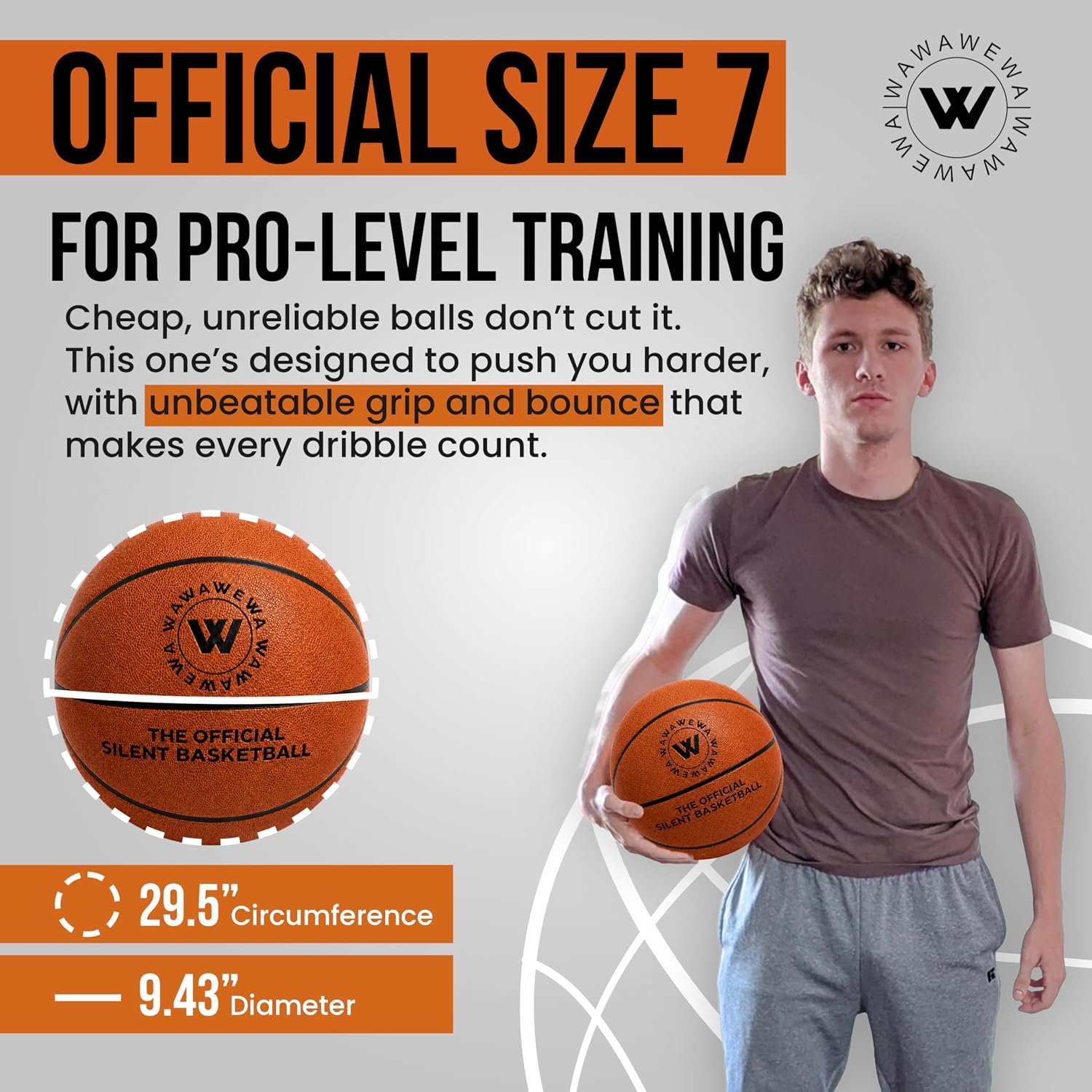 Detalle 2 de WAWAWEWA The Official Silent Basketball 29.5"