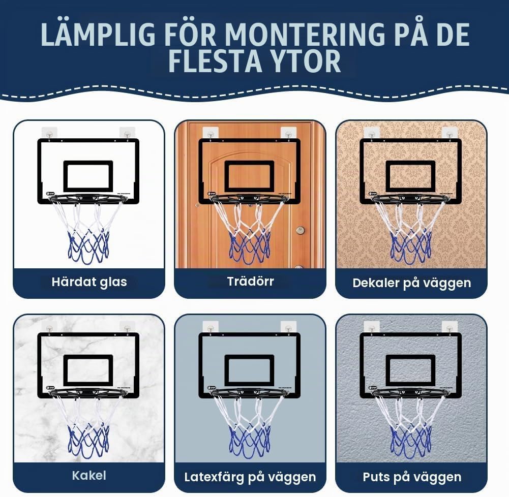 Detalle de OSDUE 3644147 minibasketkorg med 40 x 26 cm bakskiva, 4 bollar och pump