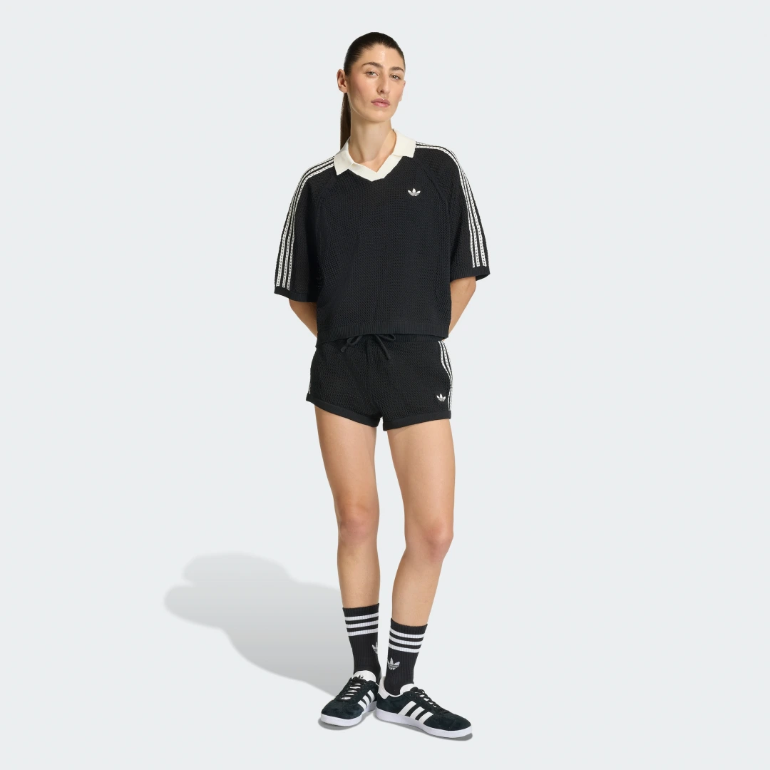 Thumbnail 2 de Pantalón corto de punto con ganchillo Adidas – negro