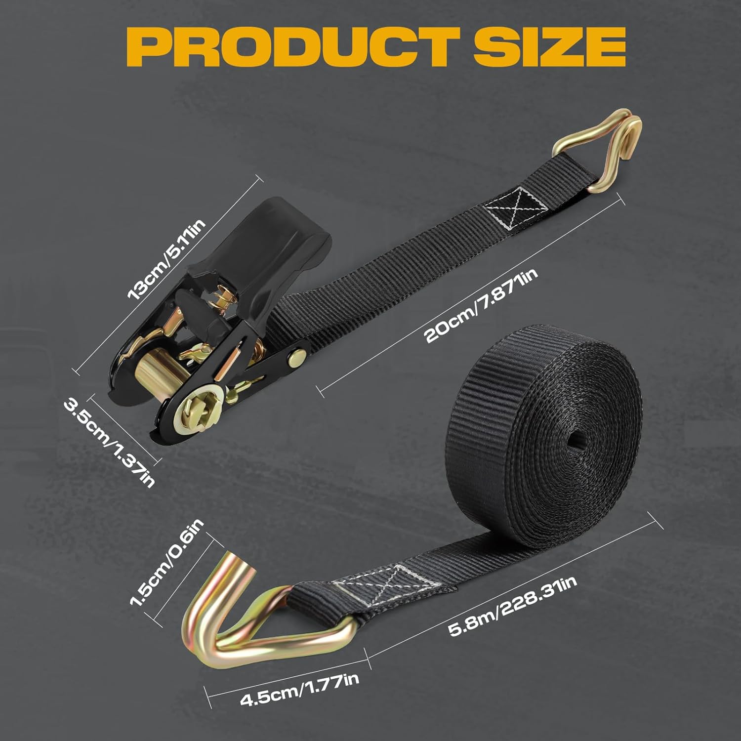 Thumbnail 6 de IAZZCO Ratchet Straps 6M x 25MM 4 Pack