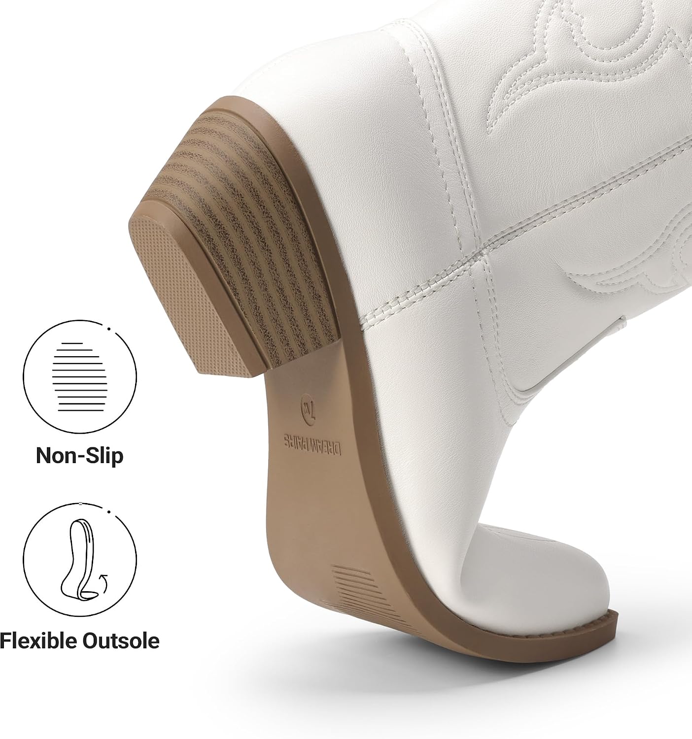 Detalle de DREAM PAIRS Women's Western Boots, Mid-Calf