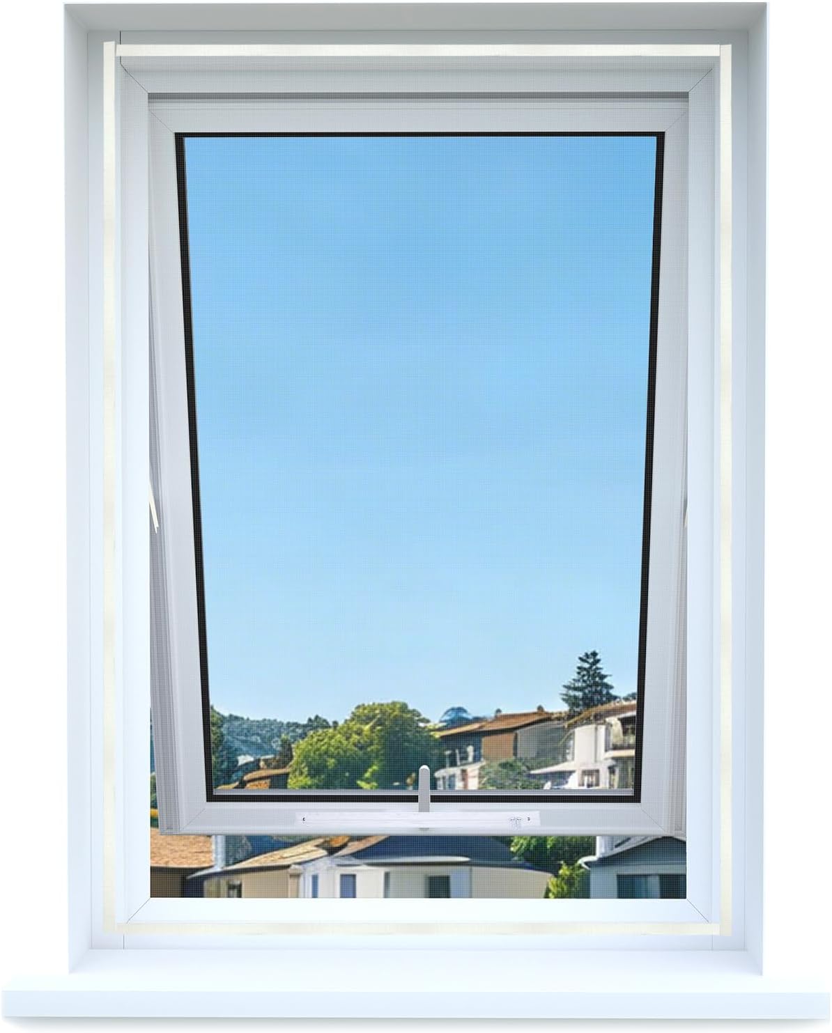 Detalle de Moustiquaire universelle transparente Apalus pour fenêtres — fermeture éclair, découpage jusqu’à 150 x 180 cm, sans perçage