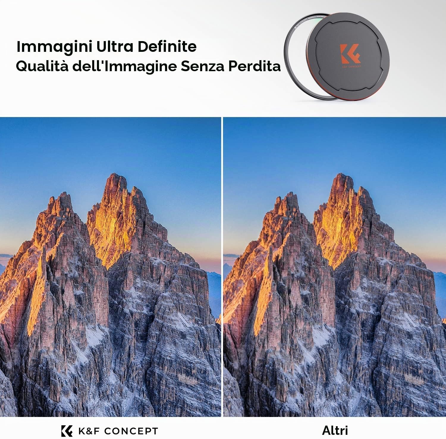 Detalle de K&F CONCEPT Nano-Xcel 72mm: Filtro UV Magnetico con Copriobiettivo 2-in-1 e 28-Strati Nano Rivestimenti