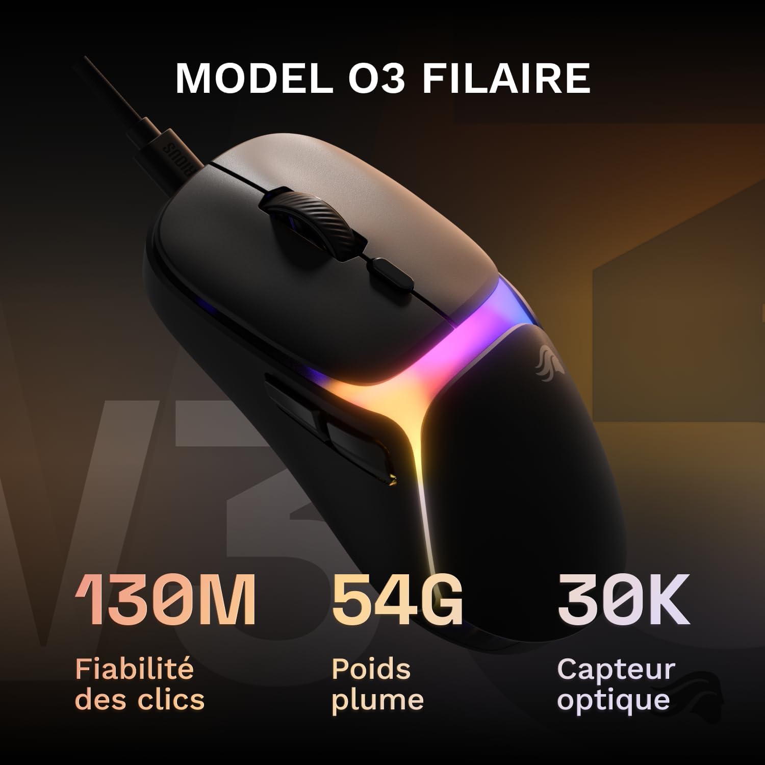 Detalle 2 de GLORIOUS Modèle O3 Souris gaming 54 g
