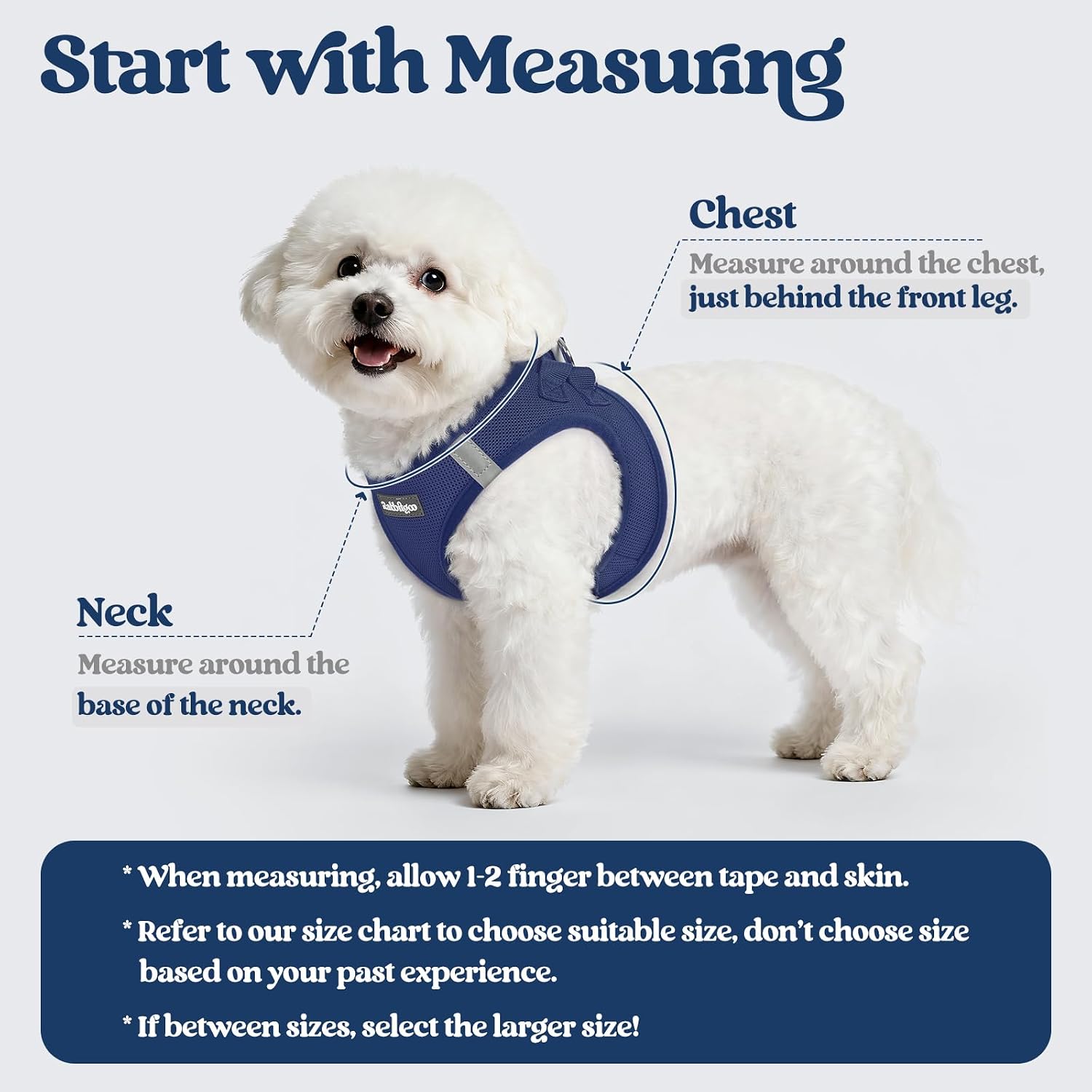 Thumbnail 1 de rabbitgoo Small Dog Harness and Lead Set (XXS) – Step-in Mesh Harness with 1.5m Lead in Navy