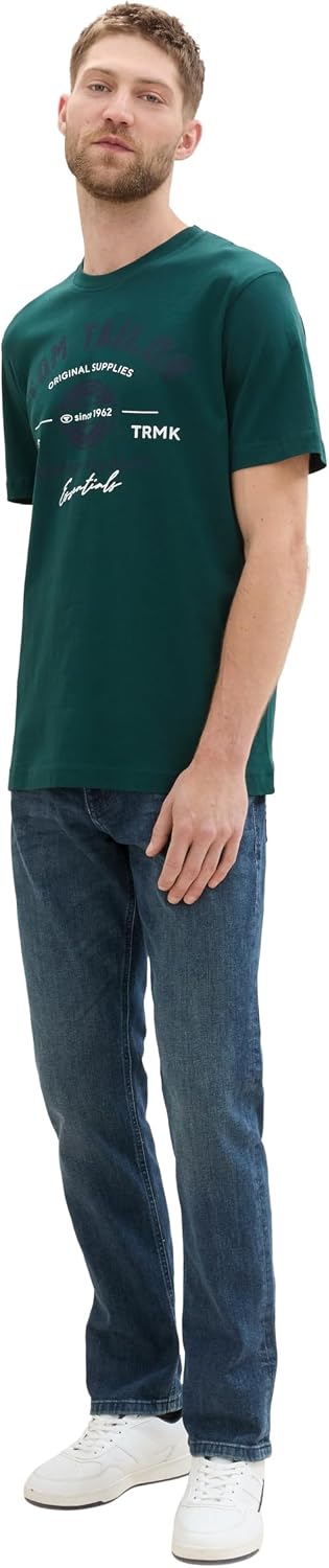 Thumbnail 1 de TOM TAILOR Herren T-Shirt aus Baumwolle mit Logo-Print (Regular Fit)