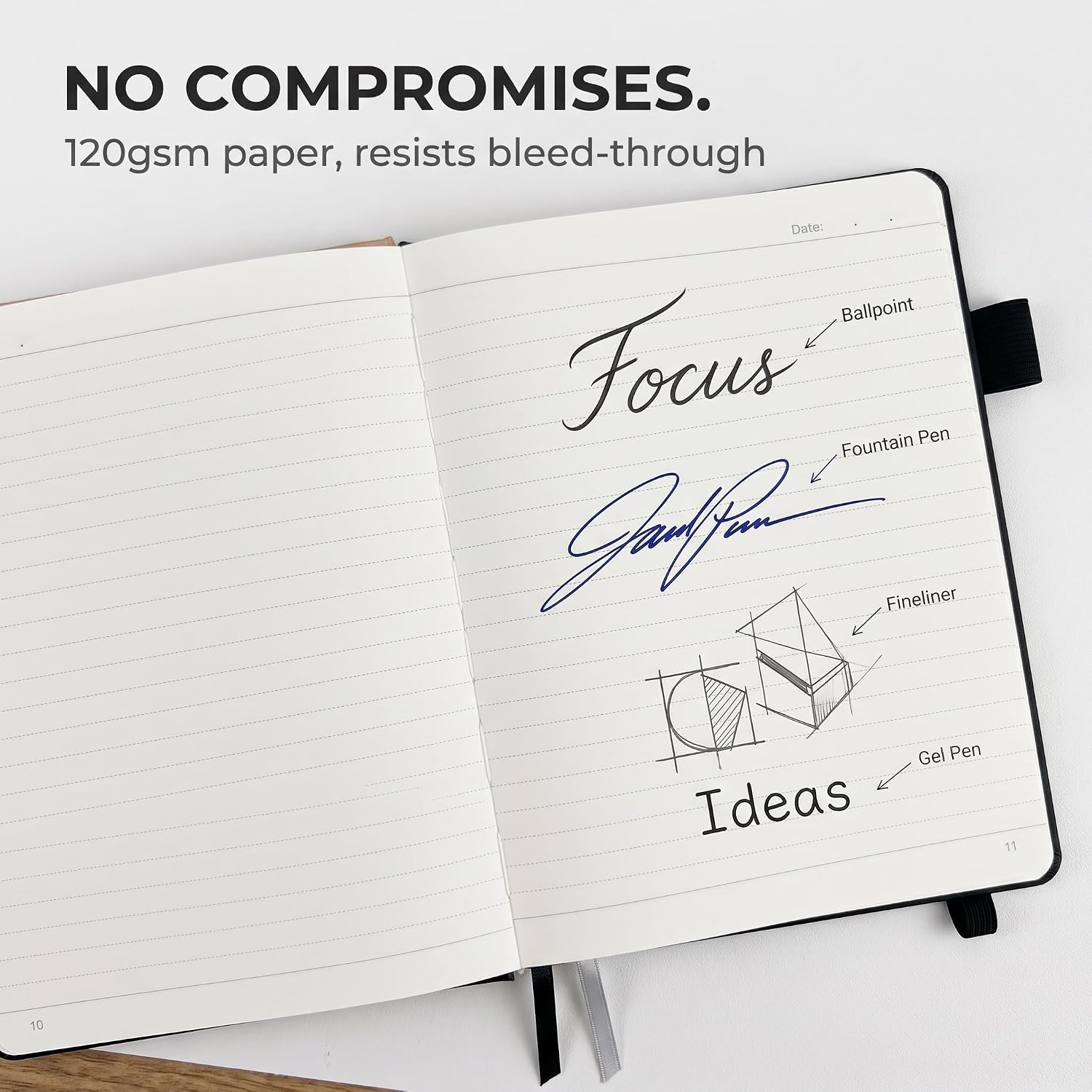 Detalle 2 de AHGXG A5 Lined Journal Notebook, 120 GSM Paper, Faux Leather Cover