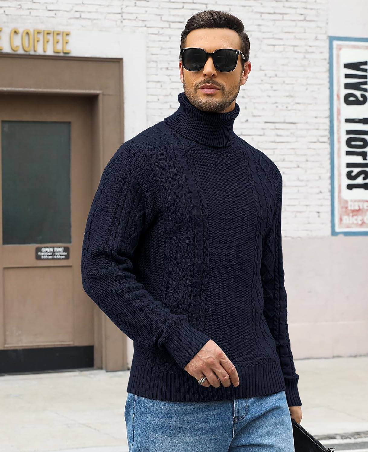 Thumbnail 4 de Zetieny Herren Rollkragenpullover – Slim Fit Feinstrick Langarm
