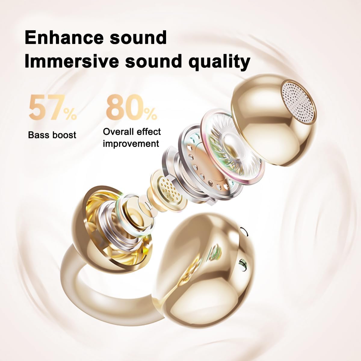 Detalle 2 de PTHTECHUS Cuffie Wireless Clip Aperte 30h