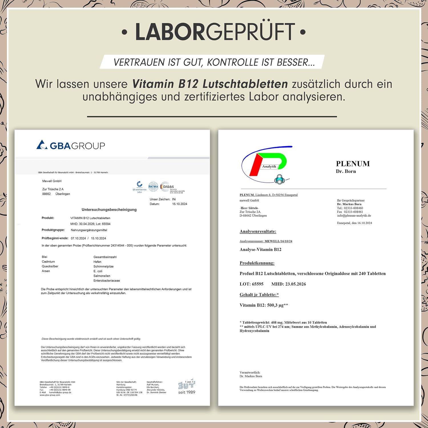 Detalle 1 de Vitamin B12 Lutschtabletten 240x HIMBEERE 500 µg