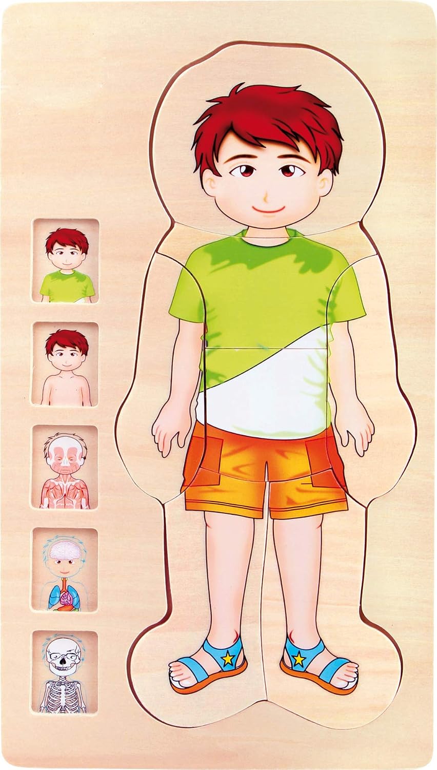 Detalle de Small Foot Company Anatomia Ragazzo puzzle in legno con 29 pezzi (2019618)